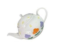 Petite Théière en Céramique Blanche 380ml pour Thé en Feuilles | Surface Lisse et Ronde, Usage Hôtel et Bureau, Présentation de Table, Service Compact