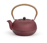 Petite théière en fonte à induction 1 l - Verseuse asiatique violette avec anse et filtre à thé en acier inoxydable - Idéal pour les thés en vrac