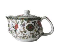 Petite théière en porcelaine de 255 ml avec filtre en acier inoxydable - Motif fleurs et oiseaux chinois colorés (fleurs et oiseaux)