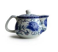 Petite théière en porcelaine, théière de 255 g avec infuseur en acier inoxydable, fleur chinoise classique Penoy (Penoy bleu et blanc)