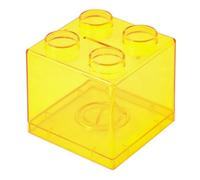Petite tirelire en pot pour enfants et adultes, tirelire pour pièces de monnaie - Pot à monnaie - Design bloc de construction - Tirelire (jaune A)