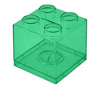 Petite tirelire en pot pour enfants et adultes, tirelire pour pièces de monnaie - Pot à monnaie - Design bloc de construction (vert A)