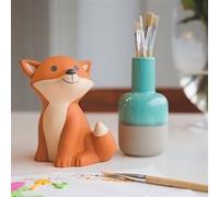 Petite tirelire renard en PVC César - Orange - 8 cm