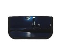 Petite trousse à crayons au clair de lune - Trousse à crayons simple - Esthétique - Sac de rangement pour crayons - Porte-stylo - Bureau, Noir , Taille unique, Organiseur de sac