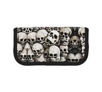 Petite trousse à crayons motif tête de mort mexicaine simple trousse à crayons esthétique, trousse de rangement pour crayons de bureau, Noir , Taille unique, Organiseur de sac