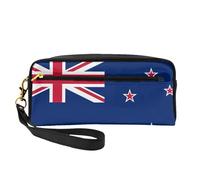 Petite trousse de maquillage avec drapeau de la Nouvelle-Zélande. Élégante trousse de maquillage portable imprimée double face, sac de rangement multifonction pour femme