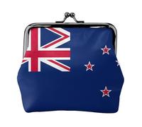 Petite trousse de maquillage avec drapeau de la Nouvelle-Zélande, sac de rangement pour cartes bancaires, sac de rangement rétro compact multifonctionnel, noir, One Size, Art déco