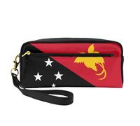 Petite trousse de maquillage avec drapeau de la Papouasie-Nouvelle-Guinée - Double face - Pochette en cuir synthétique