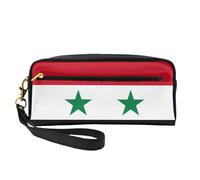 Petite trousse de maquillage avec drapeau de la République arabe syrienne, double face, pochette en cuir PU