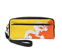 Petite trousse de maquillage avec drapeau du Royaume du Bhoutan. Élégante trousse de maquillage portable imprimée double face, sac de rangement multifonction pour femme