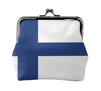 Petite trousse de maquillage avec drapeau finlandais pour sac à main, sac de rangement pour cartes bancaires, sac de rangement rétro compact multifonctionnel, noir, One Size, Art déco