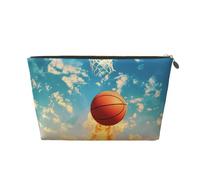 Petite trousse de maquillage avec imprimé basket-ball, petite trousse de toilette portable avec fermeture éclair dorée pour femmes et filles, doré, One Size, Classique