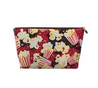 Petite trousse de maquillage avec imprimé pop-corn, petite trousse de toilette portable avec fermeture éclair dorée pour femmes et filles, doré, One Size, Classique