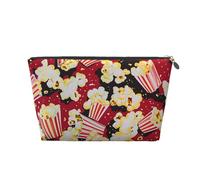 Petite trousse de maquillage avec imprimé pop-corn, petite trousse de toilette portable avec fermeture éclair dorée pour femmes et filles, Argenté., One Size, Classique
