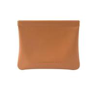 Petite trousse de maquillage carrée portable pour femme en cuir synthétique - Pochette de rangement pour accessoires de mode - Petit sac de rangement élégant, marron, storage bag, Beauté de masse