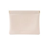 Petite trousse de maquillage carrée portable pour femme en cuir synthétique - Pochette de rangement pour accessoires de mode - Petit sac de rangement élégant, beige, storage bag, Beauté de masse