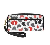 Petite trousse de maquillage créative en cuir imprimé poule de dessin animé - Trousse de toilette de voyage pour femme - Réutilisable - Avec fermeture éclair - Noir - Taille unique, Noir/blanc, One