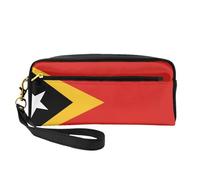 Petite trousse de maquillage de la République démocratique du Timor-Leste. Élégante trousse de maquillage portable imprimée double face, sac de rangement multifonction pour femme