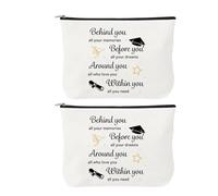 Petite Trousse de Maquillage de Voyage 2 Pcs en Tissu Blanc
