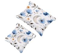 Petite trousse de maquillage de voyage à fermeture automatique, sans fermeture éclair, pour femmes et filles, ciel nocturne bleu galaxie avec motif constellations sans couture, multicolore 02, 7.1x5.8