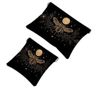 Petite trousse de maquillage de voyage à fermeture automatique, sans fermeture éclair, pour femmes et filles, ciel nocturne bleu galaxie avec motif constellations sans couture, multicolore 03, 7.1x5.8