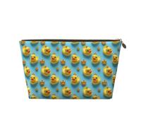 Petite trousse de maquillage de voyage - Jolie trousse de toilette de voyage en cuir imprimé couronne de canard pour homme et femme, pochettes de rangement pour sac à main avec fermeture éclair