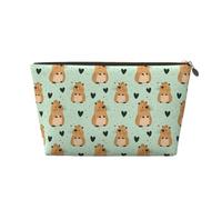 Petite trousse de maquillage de voyage - Trousse de toilette de voyage en cuir imprimé cochon d'Inde mignon pour homme et femme, pochettes de rangement pour sac à main avec fermeture éclair