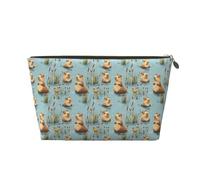 Petite trousse de maquillage de voyage - Trousse de toilette de voyage en cuir imprimé cochon d'Inde pour homme et femme, pochettes de rangement pour sac à main avec fermeture éclair