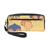 Petite trousse de maquillage double face en cuir synthétique Motif chouette tordue