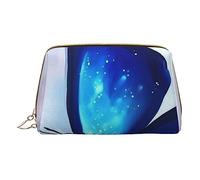 Petite trousse de maquillage en cuir avec fermeture éclair pour femme Motif vélo de terrain Lavande, Papillon bleu, Taille unique
