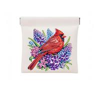 Petite trousse de maquillage en cuir synthétique avec peinture diamant, pochette sans fermeture éclair pour sac à main, mini organisateur pour cosmétiques, pièces de monnaie, voyage, 11,4 x 12,9 cm