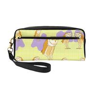 Petite trousse de maquillage en cuir synthétique Motif chouette debout