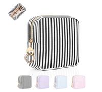 Petite Trousse de Maquillage Femme Petit Pochette Maquillage pour Rangement à Cosmétiques Mini Trousse de Toilette Fille Kit Voyage Essentiels Produit Cadeau Amie Anniversaire 12,5*5*12,5cm(03-Noir)