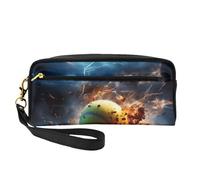 Petite trousse de maquillage Lightning Tennis double face Pochette en cuir PU