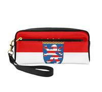 Petite trousse de maquillage motif drapeau de Hesse - Double face - Pochette en cuir PU