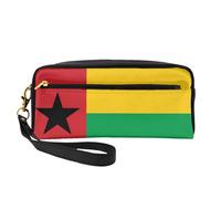Petite trousse de maquillage motif drapeau de la Guinée-Bissau, trousse à crayons double face, pochette en cuir PU