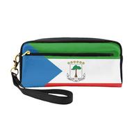 Petite trousse de maquillage motif drapeau de la Guinée équatoriale, trousse à crayons double face, pochette en cuir PU