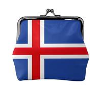 Petite trousse de maquillage motif drapeau de l'Islande pour sac à main, sac de rangement pour cartes bancaires, sac de rangement rétro compact multifonctionnel, noir, One Size, Art déco