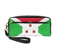 Petite trousse de maquillage motif drapeau du Burundi, double face, pochette en cuir PU