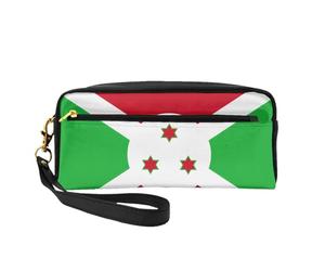 Petite trousse de maquillage motif drapeau du Burundi, double face, pochette en cuir PU