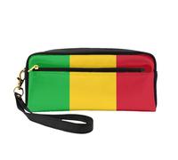 Petite trousse de maquillage motif drapeau du Mali - Double face - Pochette en cuir synthétique