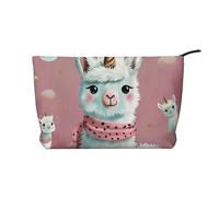 Petite trousse de maquillage multifonction en velours côtelé avec fermeture éclair en métal pour femmes et filles avec chaîne ADN, Lamas mignons, One Size, Classique