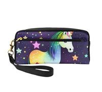 Petite trousse de maquillage One Horse Star, trousse à crayons double face, pochette en cuir PU