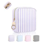 Petite Trousse de Maquillage Petit Pochette Maquillage Femme pour Rangement à Cosmétiques Mini Trousse de Toilette Fille Kit Voyage Essentiels Produit Cadeau Amie Anniversaire 12,5*5*12,5cm(05-Violet)