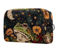 Petite trousse de maquillage portable avec fermeture éclair pour femmes et filles - Motif forêt de caribou, Multicolore 08, 18.5x7.5x13cm/7.3x3x5.1in