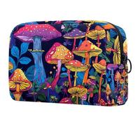 Petite trousse de maquillage portable avec fermeture éclair pour femmes et filles - Motif forêt de caribou, Multicolore 05, 18.5x7.5x13cm/7.3x3x5.1in