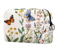 Petite trousse de maquillage portable avec fermeture éclair pour femmes et filles - Motif forêt de caribou, Multicolore 06, 18.5x7.5x13cm/7.3x3x5.1in