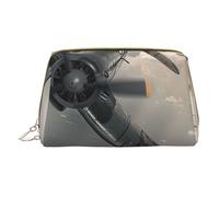 Petite trousse de maquillage portable en cuir avec fermeture éclair pour femme Motif avion de la Seconde Guerre mondiale, blanc, Taille unique, Trousse de maquillage