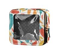 Petite trousse de maquillage portable en cuir avec texture pailletée verte pour femme, Motif sans couture Hot Chili Peppers, Taille unique