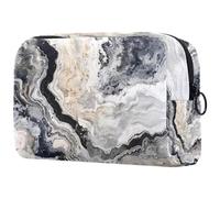 Petite trousse de maquillage portable noire et blanche avec motif tête de mort et papillons pour femmes et filles, Multicolore 05, 18.5x7.5x13cm/7.3x3x5.1in